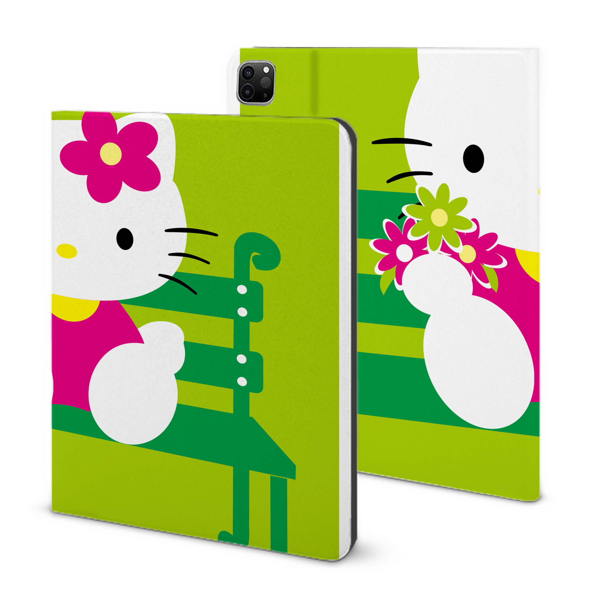 （画像用） Hello Kitty ハローキティ IPad ケース ブック型 PUレザー TPU 耐衝撃 軽量 薄型 ペン収納なし 全面保護 IPad 各モデル対応